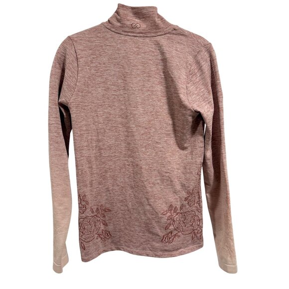 CALIA Seamless 1/4 Zip Pullover Floral Ombre Mesa Rose Size M - Picture 7 of 9